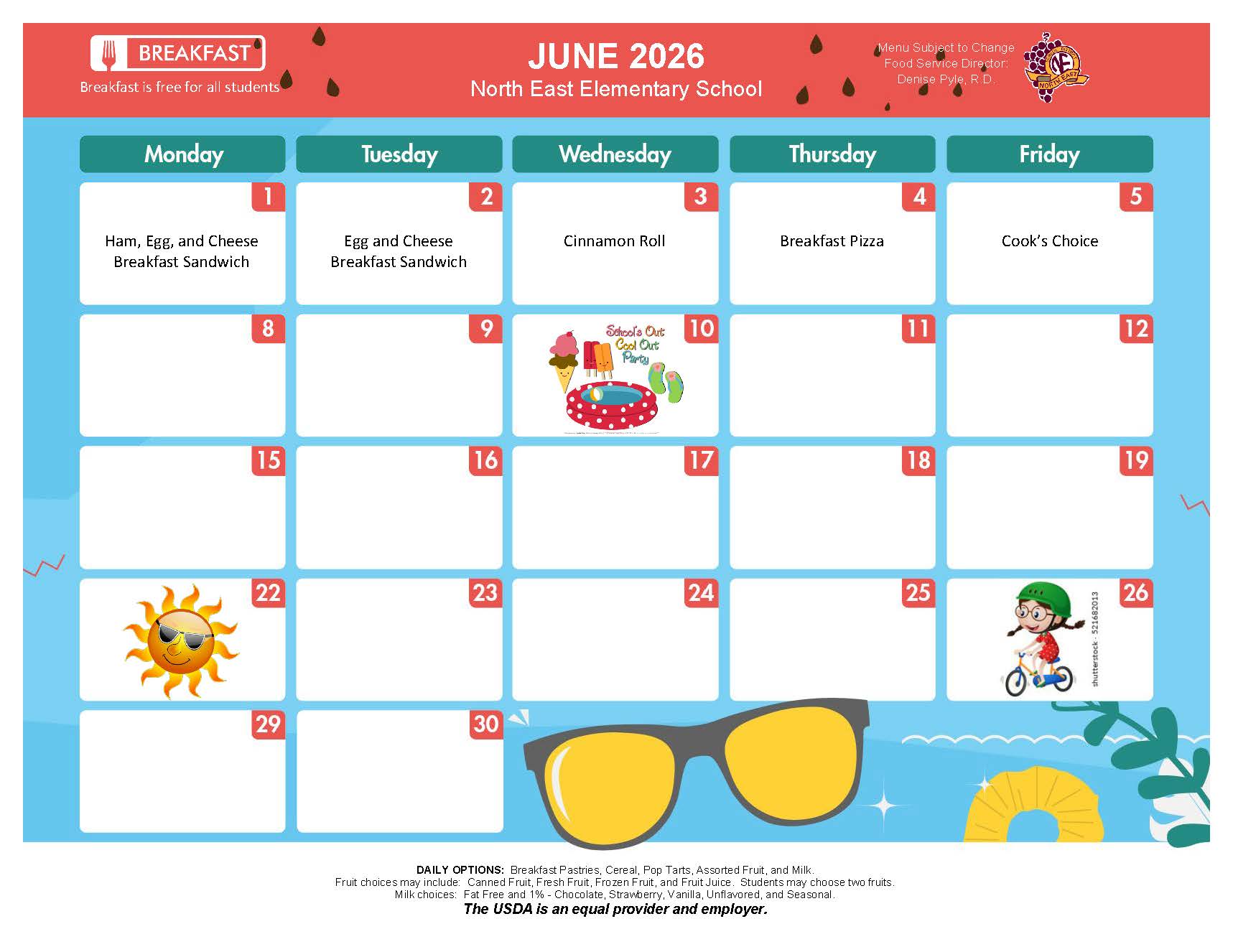 NEES June Breakfast Menu